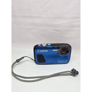 Canon PowerShot D30 Blue Waterproof Digital Camera (Parts/Repair) *NOT WORKING *